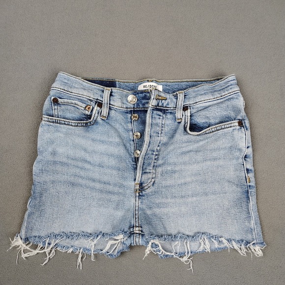 Re/Done Pants - RE/DONE Denim Shorts Women 27 Blue Cutoff Button Fly Jort Festival Cowgirl Beach